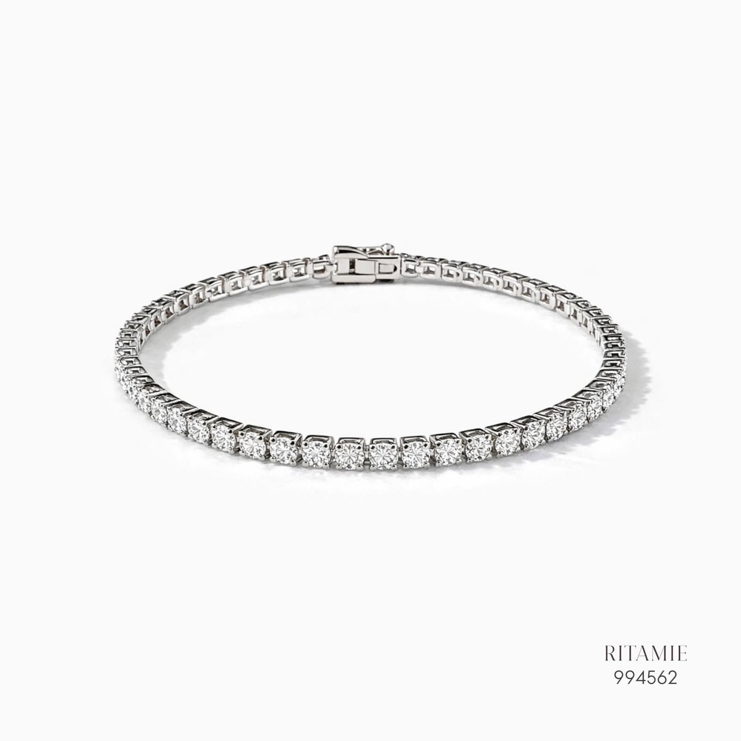 The Grand Tennis Moissanite - 3mm Silver Bracelet 994562