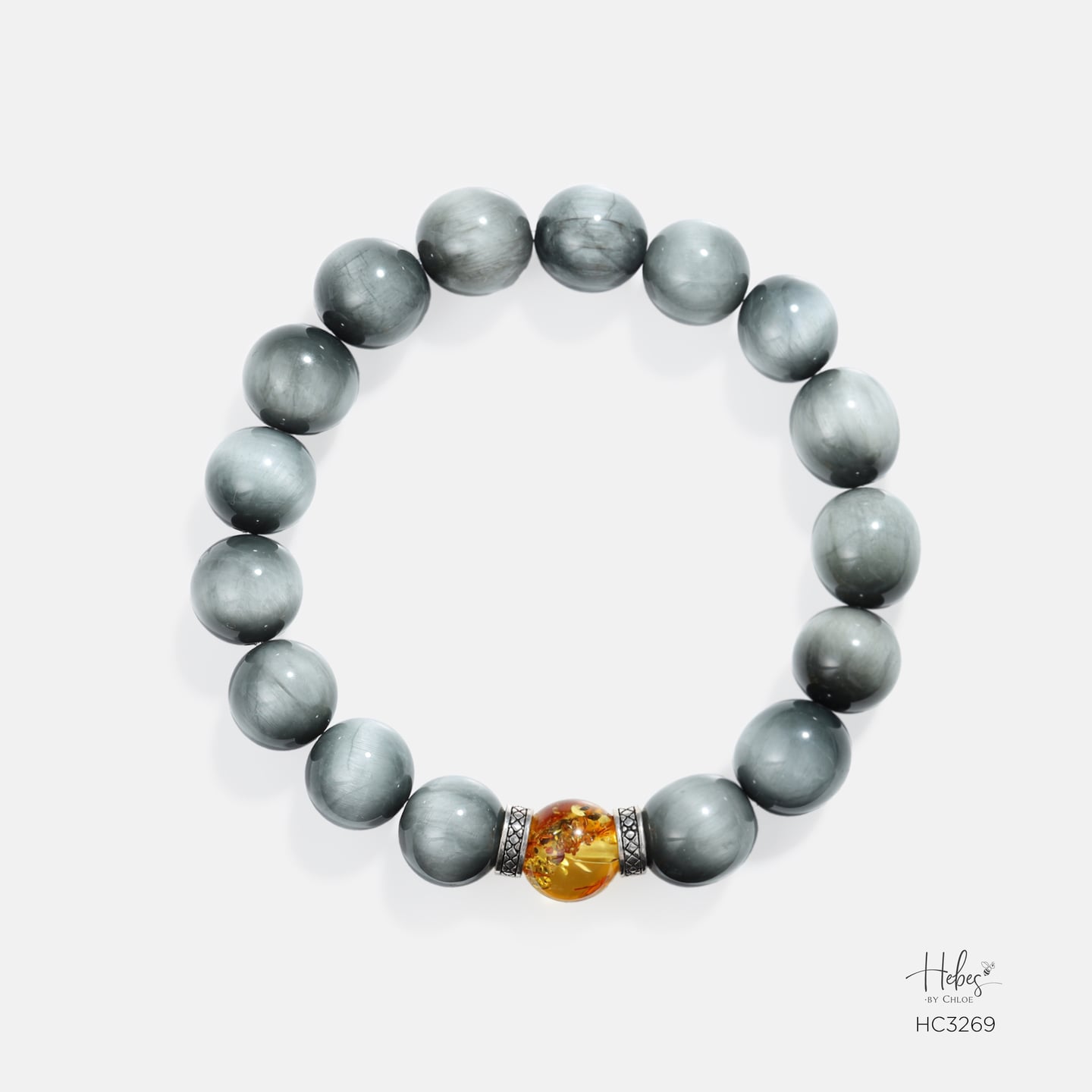 Hebes Grey Tiger Eye Bracelet HC3269